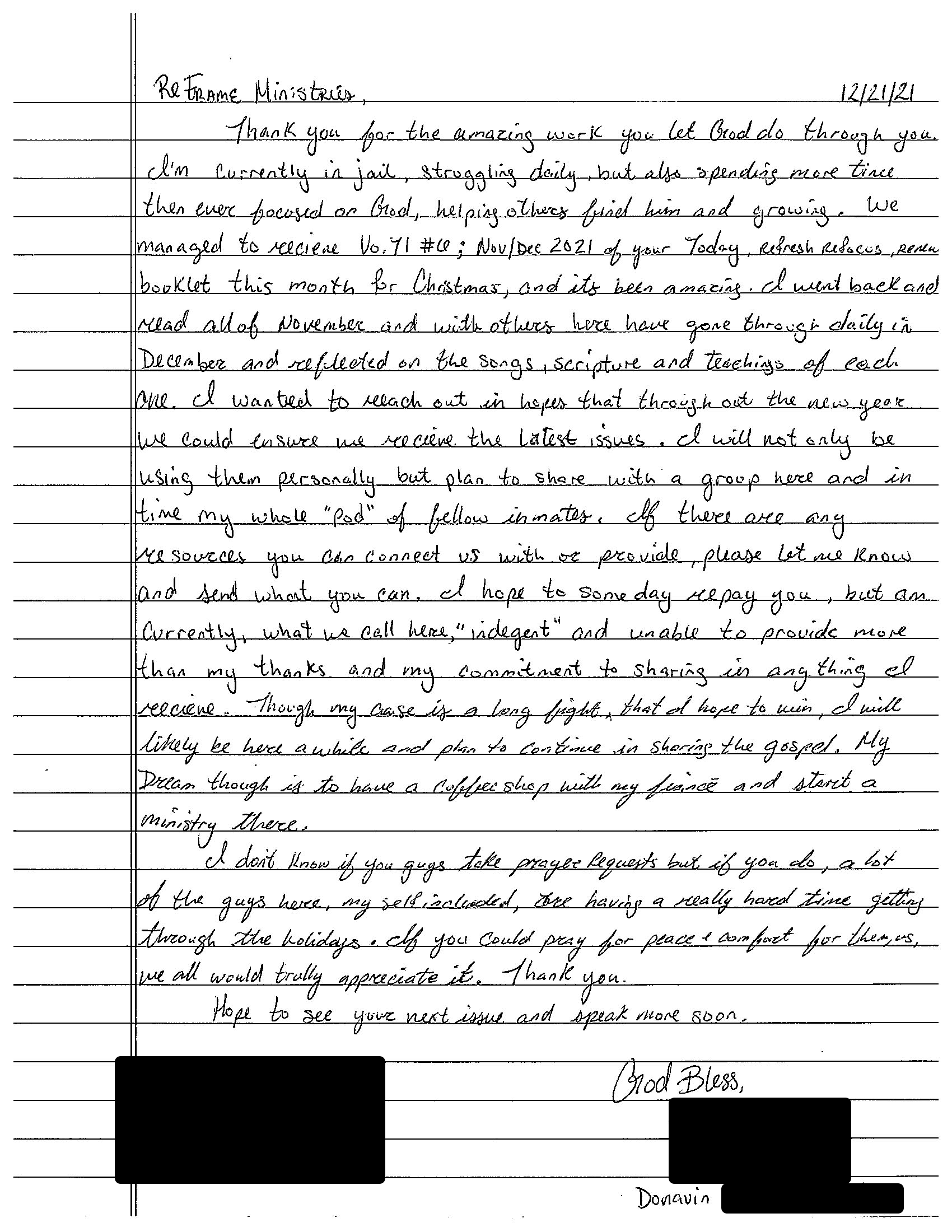 Prison Letter 1 Prison Letter 1